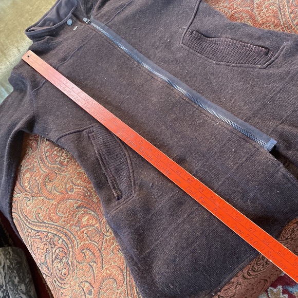 Title Nine Swacket tunic jacket wool blend fleece full zip heather brown women M - Picture 7 of 14